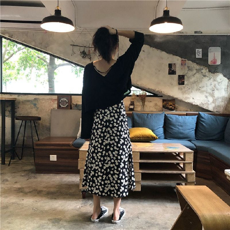 French First Love Loose And Thin Ins Long-Sleeved T-Shirt Fashion Suit