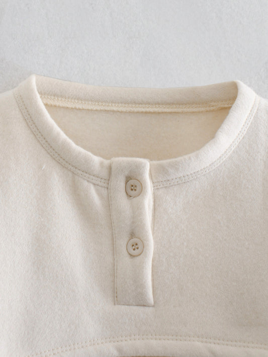 Button Small  Collar Flannel Sleeves