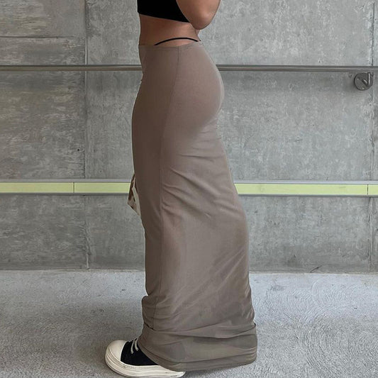 Solid Color Versatile Casual Style Slim Skirt