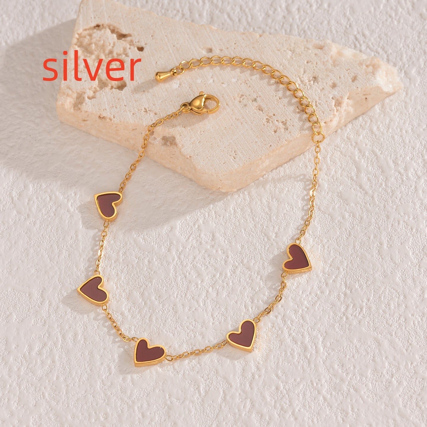 Love Bracelet  Stainless Steel Dripping Heart Bracelet Fashion Valentine's Day Jewelry Gift
