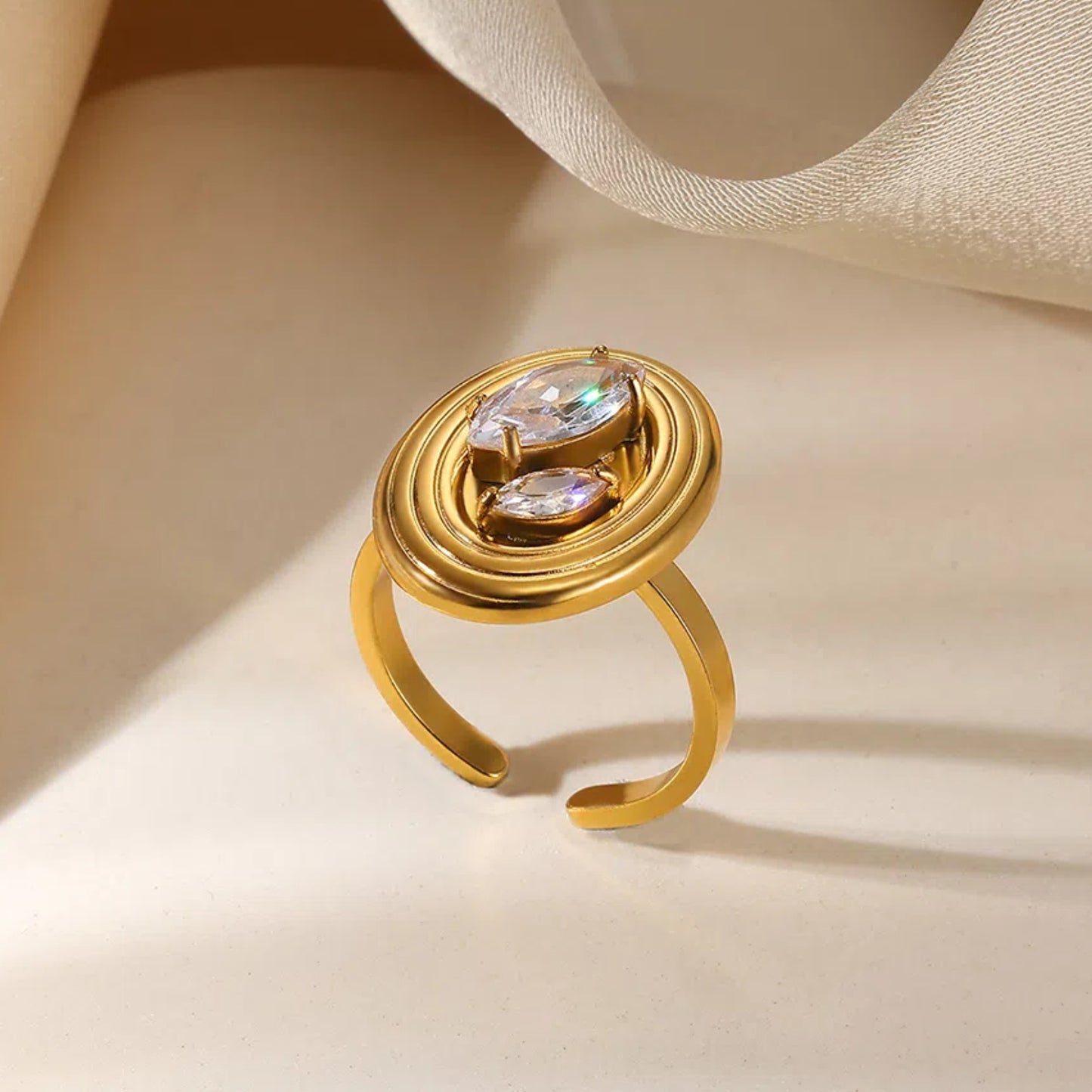 Light Luxury Exaggerated Niche Stainless Steel Ring