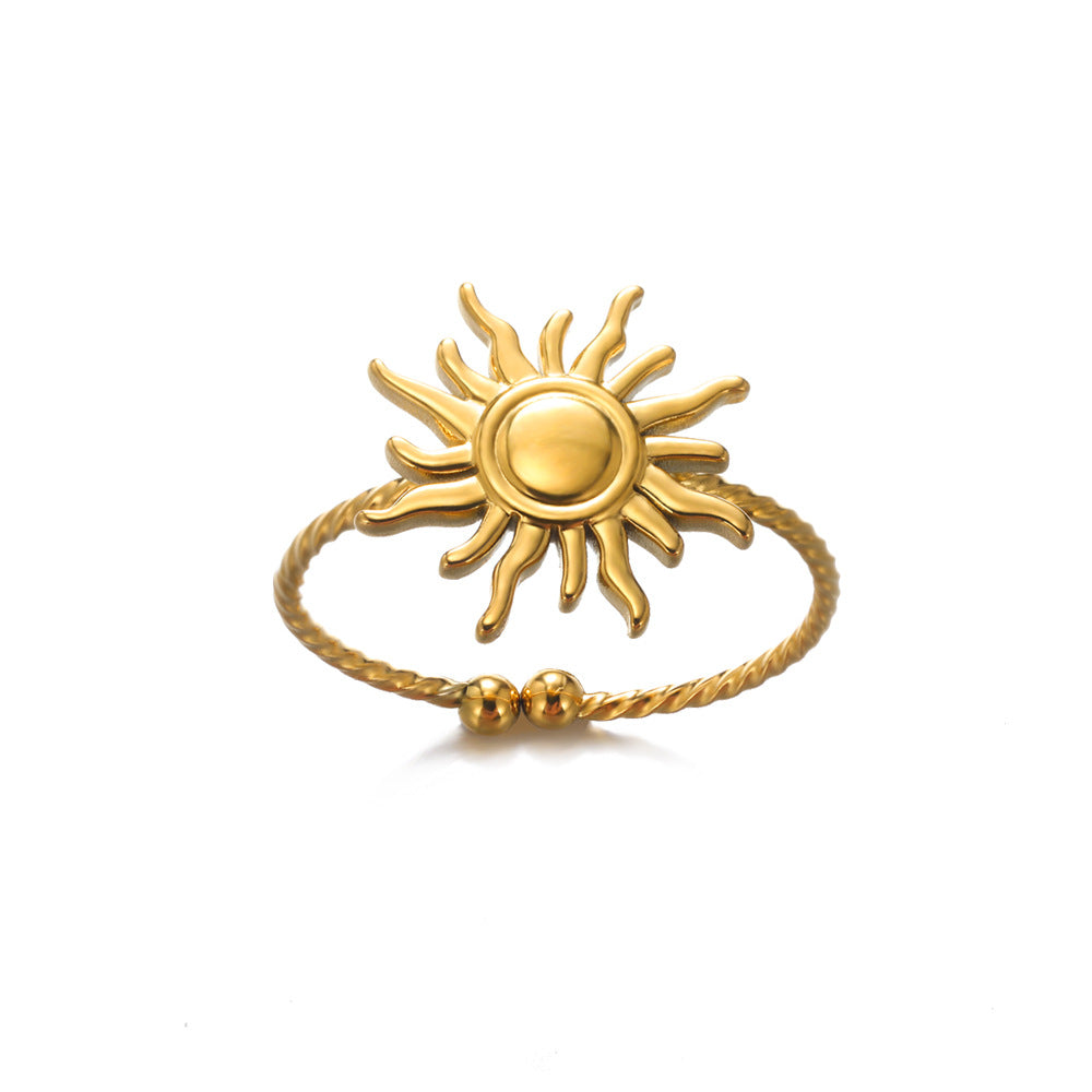 Light Luxury Exaggerated Niche Stainless Steel Ring