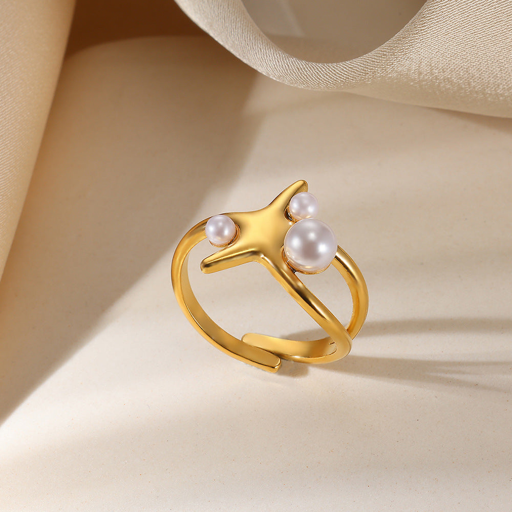 Light Luxury Exaggerated Niche Stainless Steel Ring