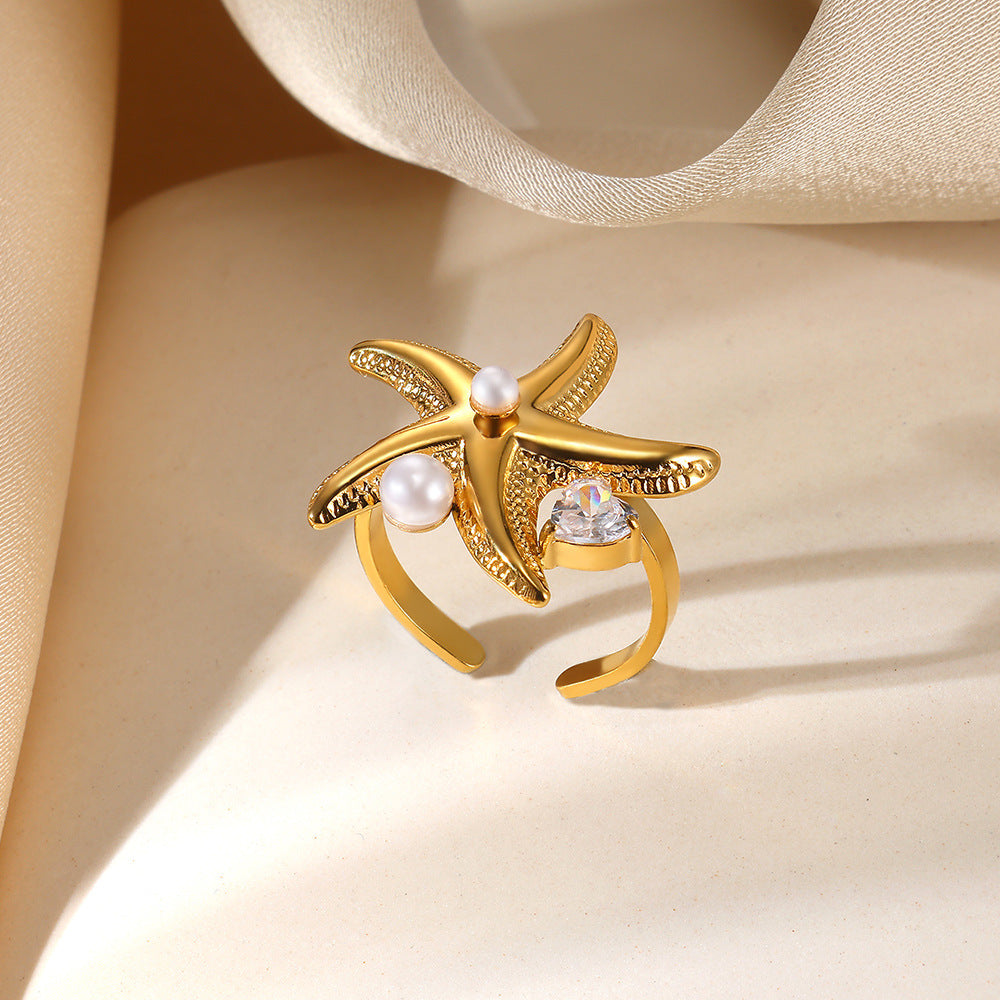 Light Luxury Exaggerated Niche Stainless Steel Ring