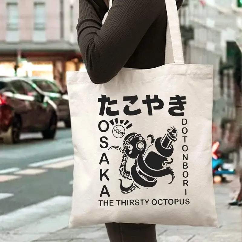 Simple Printed Canvas Casual Fashion Handbag