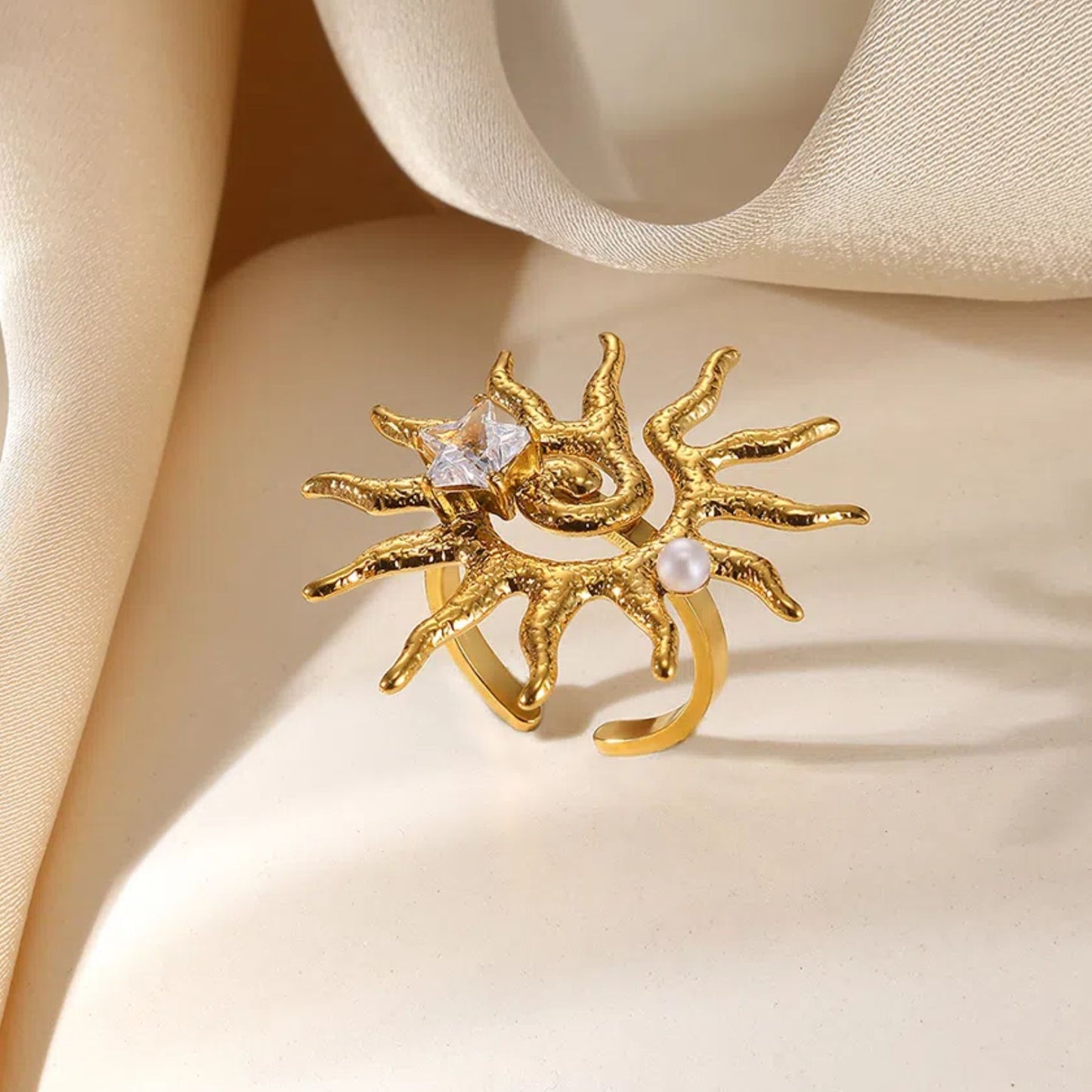 Light Luxury Exaggerated Niche Stainless Steel Ring