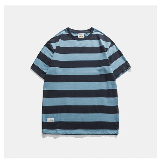 New Striped Short Sleeve Retro Striped Men